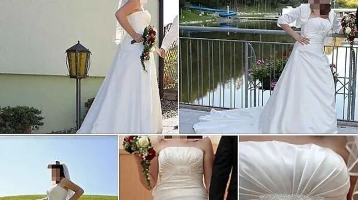 Diese Bilder postete die Frau zum Verkaufsinserat: Das Kleid sei wunderschön ...