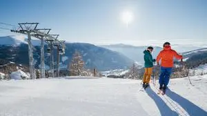 Skifahren in St. Oswald, Kärnten, Österreich
