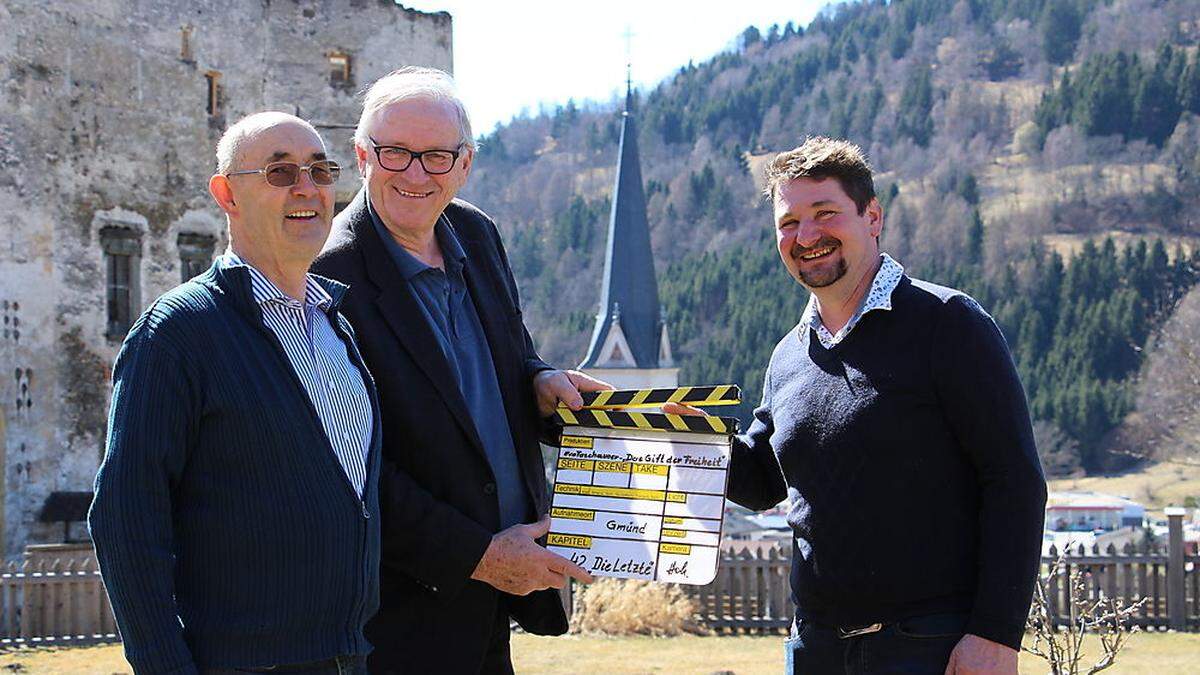 Alfred Peitler Herbert Hohensasser und Gotthard Wegscheider freuen sich über den fertigen Film