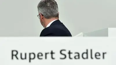 (FILES) In this file photo taken on May 18, 2017 Rupert Stadler, CEO of German car maker Audi, attends the Audi AG general meeting in Neckarsulm, southern Germany.
Audi chief executive Rupert Stadler has been arrested on suspicion of fraud in connection with parent company Volkswagen's "dieselgate" emissions cheating scandal, German prosecutors said on June 18, 2018.  / AFP PHOTO / Christof STACHE