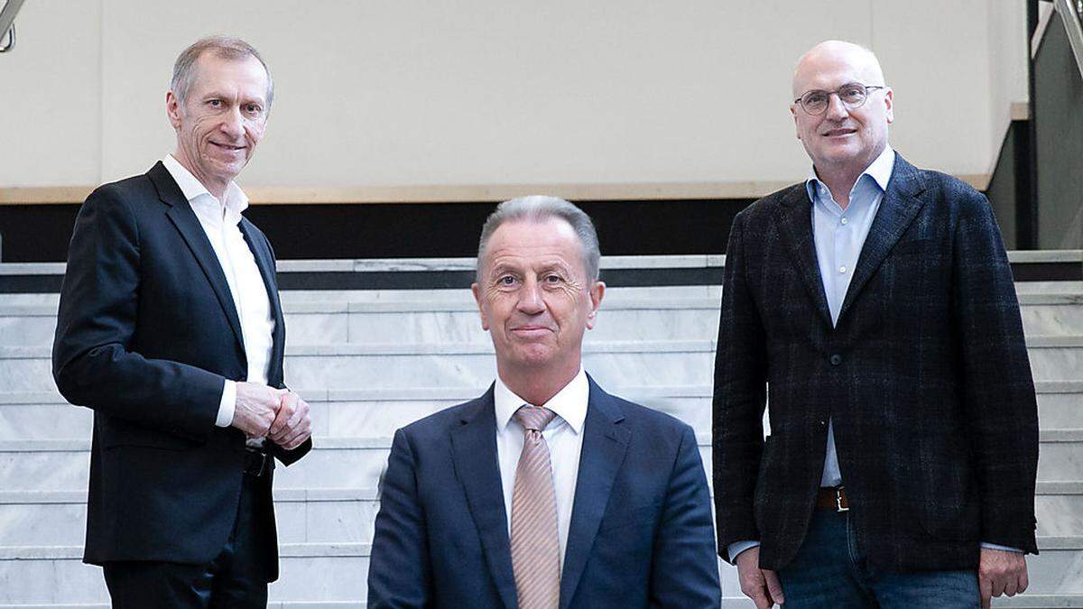 Präsentation der Bilanz über das „Corona-Jahr“ 2020: AK-Präsident Josef Pesserl, der Leobener Außenstellenleiter Edwin Kriechbaumer und Direktor Wolfgang Bartosch (v.l.)