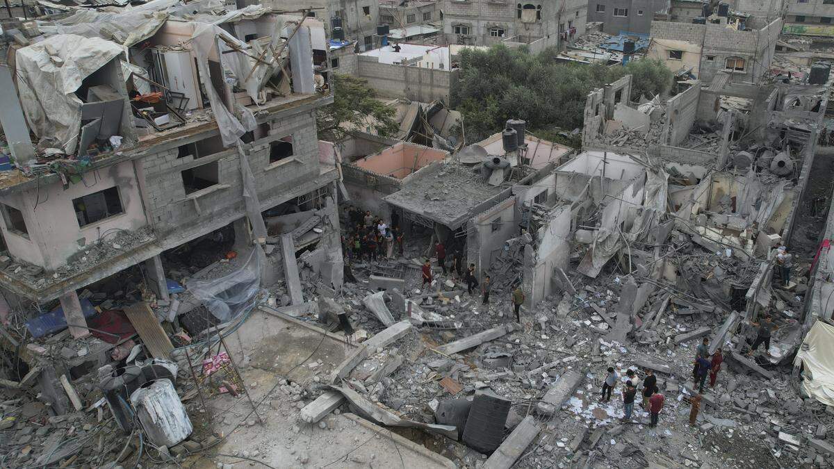 Ein Haus im Gazastreifen als Trümmerfeld