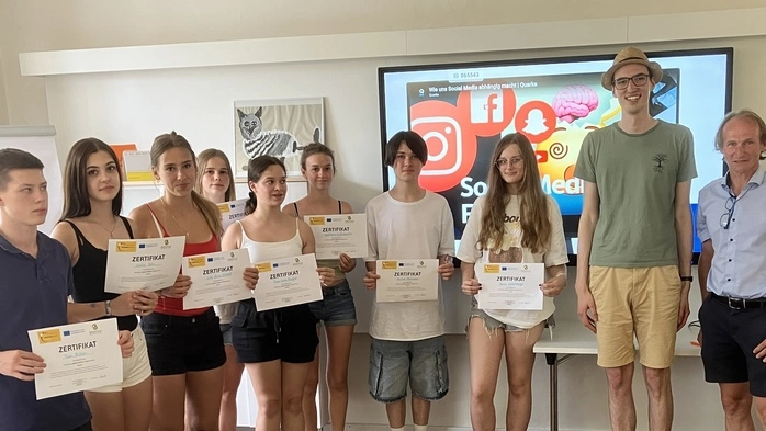Die Schülerinnen und Schüler wurden im Rahmen eines EU-Projekts zum Thema „Digitale Kompetenz“ geschult