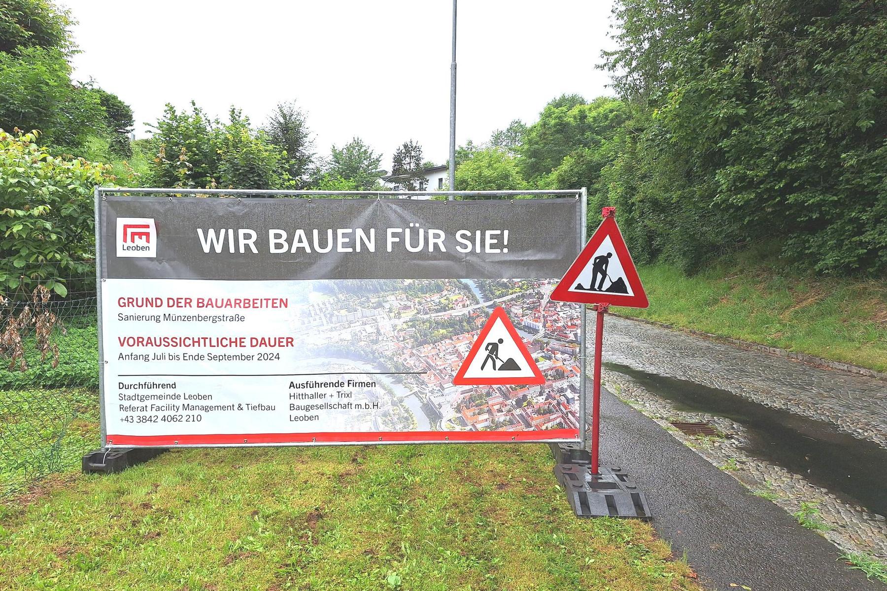 Totalsperre notwendig: Sanierung der Münzenbergstraße in Leoben geht an den Start
