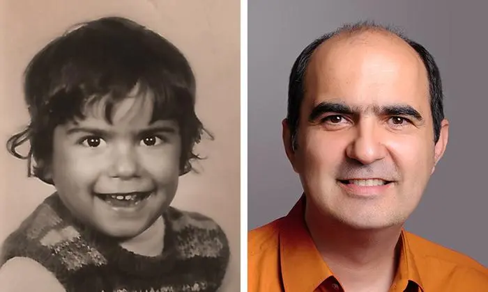 Links: Ralf Lengen im Alter von fünf Jahren. Damals kam er zu einer neuen Familie Rechts: Ralf Lengen heute