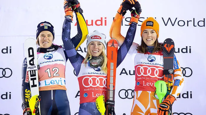  Mikaela Shiffrin (USA) Anna Swenn-Larsson (SWE) Petra Vlhova (SVK)  Hier kommen Sie zum Rennbericht!  