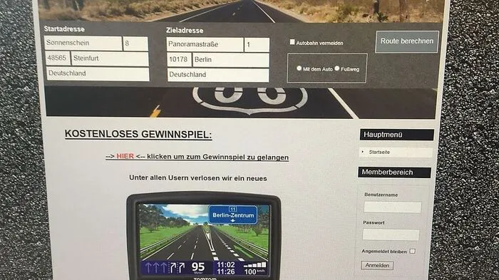 Routenplaner ist eine Abofalle!