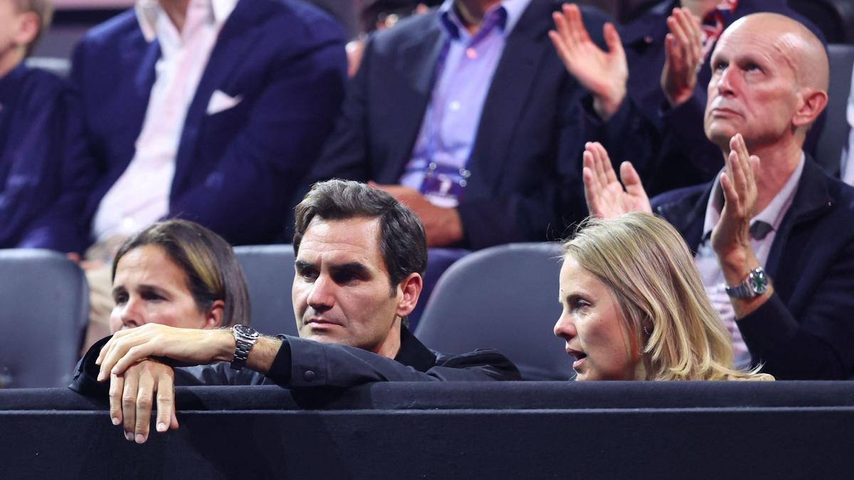 Roger Federer als Zuschauer beim Laver Cup