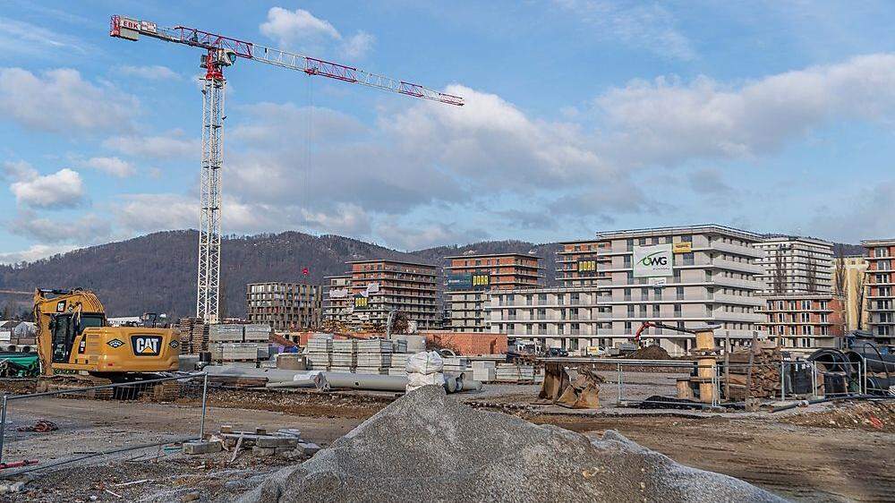 In Graz-Reininghaus wird noch fleißig gebaut, bei neuen Baubewilligungen herrscht hingegen Flaute