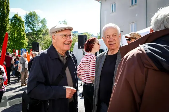 Ernest Kaltenegger (l.) versäumt keine Kundgebung