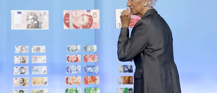 EZB-Präsidentin Christine Lagarde präsentierte die zehn möglichen Designs