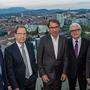 Standort-Debatte über den Dächern von Graz: Karl-Friedrich Stracke, Reinhard Ploss, Stefan Pierer, Wolfgang Eder und Christian Keuschnigg 