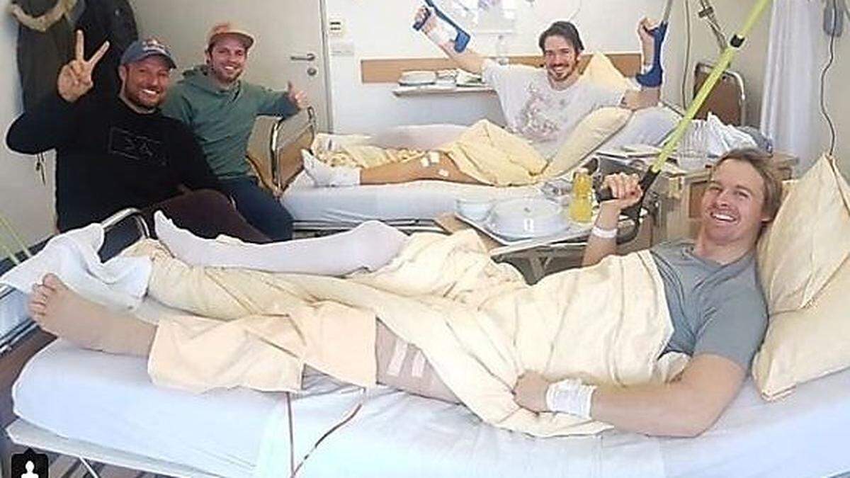 Besuch am Krankenbett: Feuz und Svindal bei Neureuther und Luitz