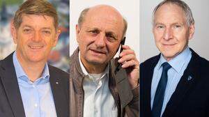 Die Spitzenkandidaten Gerhard Rohrer (ÖVP), Harald Schögler (SPÖ) und Rudolf Reinprecht (FPÖ)
