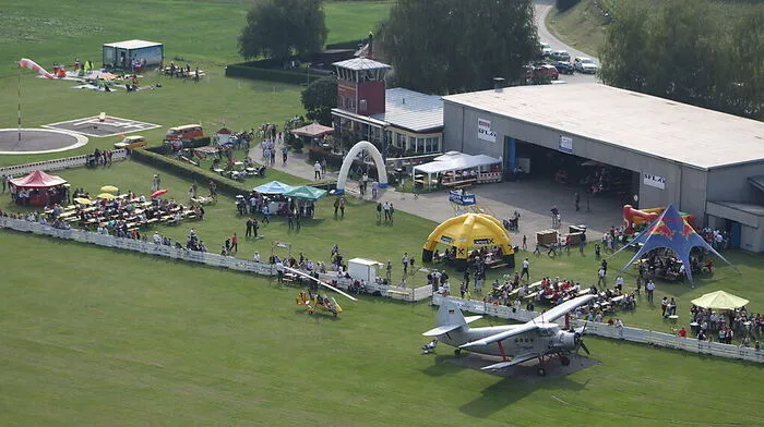 Der jetzige Hangar auf dem Flugplatz St. Marein entstand in den Jahren 1972 und 1973