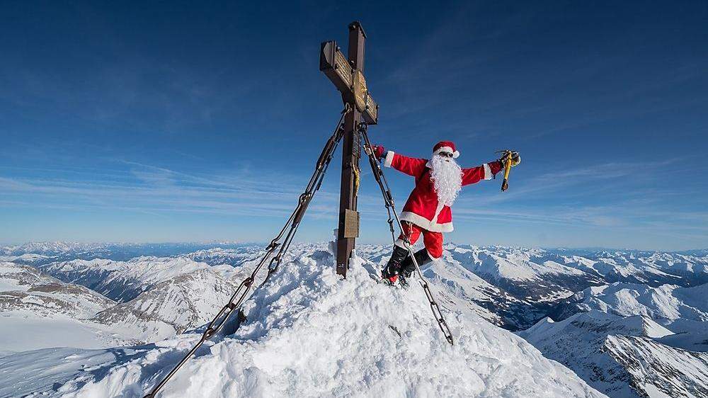 Der Weihnachtsmann auf 3800 Metern Seehöhe 