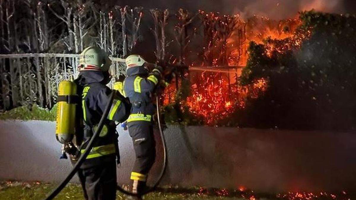 In Oberwart kam es zu einem Heckenbrand