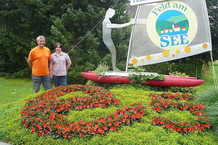 Feld am See wurde gleichauf mit Preitenegg dritter in der Gemeinde-Kategorie und fiel durch besonders liebevolle Blumeninseln auf.