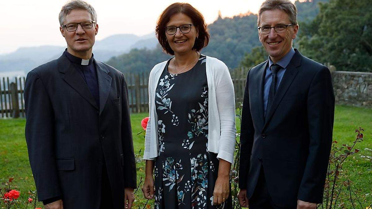 Die Regionalkoordinatoren Obersteiermark Ost: Pfarrer David Schwingenschuh, Monika Brottrager-Jury, Herbert Schaffenberger 