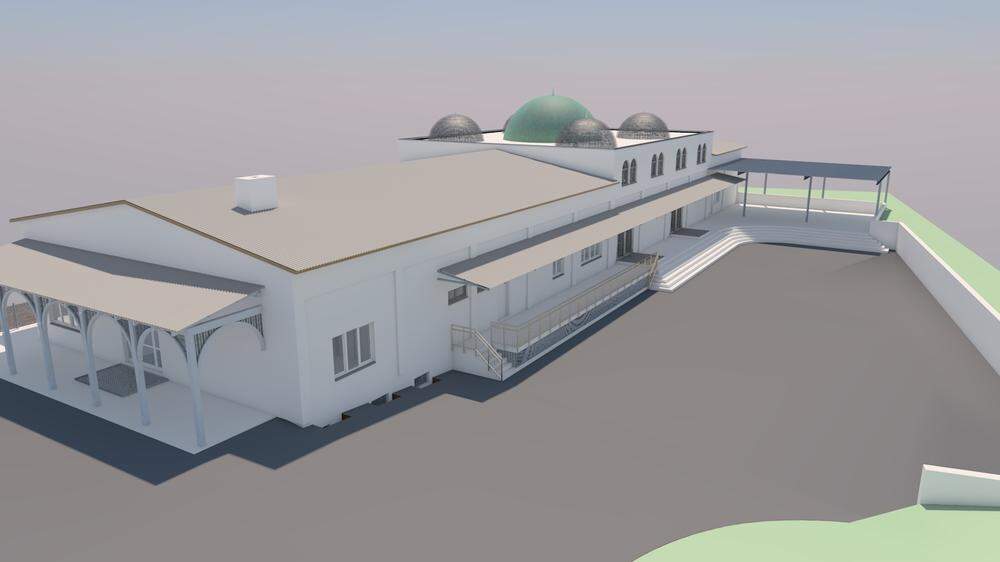 Ein Schaubild der neuen größeren Moschee in der Heizhausstraße