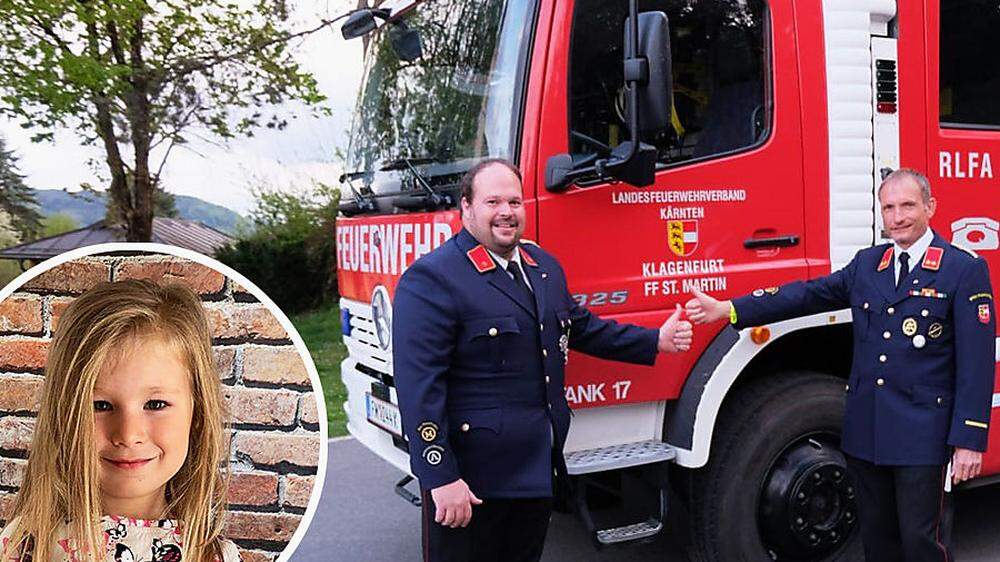 Die Feuerwehr St. Martin/Klagenfurt - im Bild: Mario Fischer und Harald Pötzl - hat eine Spendenaktion für die Familie des verstorbenen Kindes gestartet