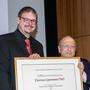 Florian Krammer und Peter Palese, ebenfalls Exilösterreicher, bei Krammers Professur-Verleihung