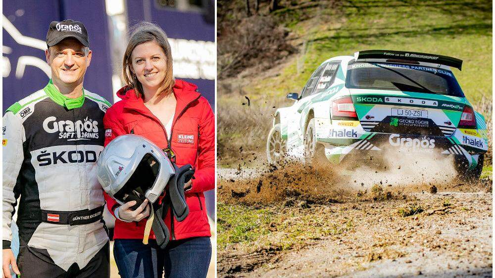 Rallyefahrer Günther Knobloch und Kleine-Zeitung-Redakteurin Barbara Kahr 
