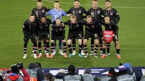VIENNA,AUSTRIA,17.NOV.24 - SOCCER - UEFA Nations League, OEFB international match, Austria vs Slovenia. Image shows 1st row: Marcel Sabitzer, Phillipp Mwene, Romano Christian Schmid, Nicolas Seiwald, Konrad Laimer, Christoph Baumgartner. 2nd row: Stefan Posch, Patrick Pentz, Maximilian Woeber, Philipp Lienhart and Marko Arnautovic (AUT).
Photo: GEPA pictures/ Walter Luger