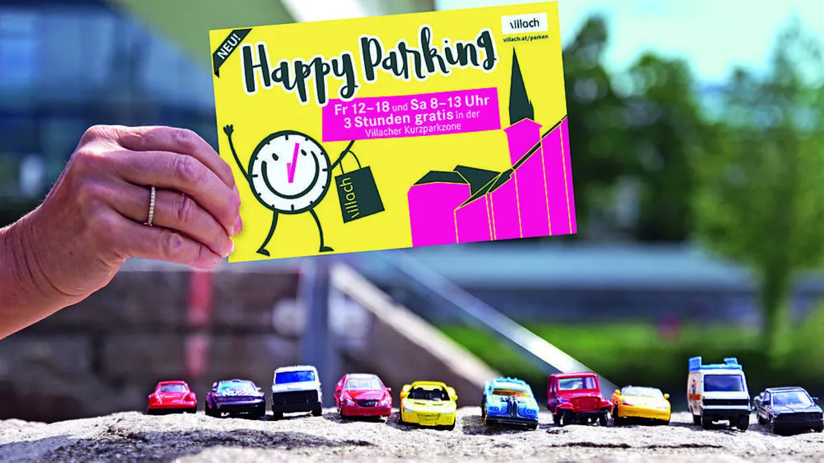 Die neue Parkregelung wird schon eifrig beworben