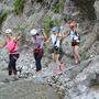 Katharina Huber, Franziska Gritsch, Katharina Truppe und Bernadette Schild wagten sich auf den Klettersteig in der Galitzenklamm