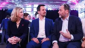 Wie gut sind wir drei wirklich? Chefin und Außenministerin Beate Meinl-Reisinger, Bildungsminister Christoph Wiederkehr und Staatssekretär Sepp Schellhorn, alle Neos