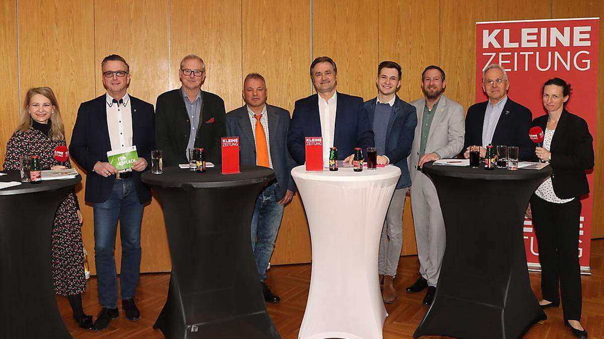 Die sieben Spitzenkandidaten diskutieren in Köflach
