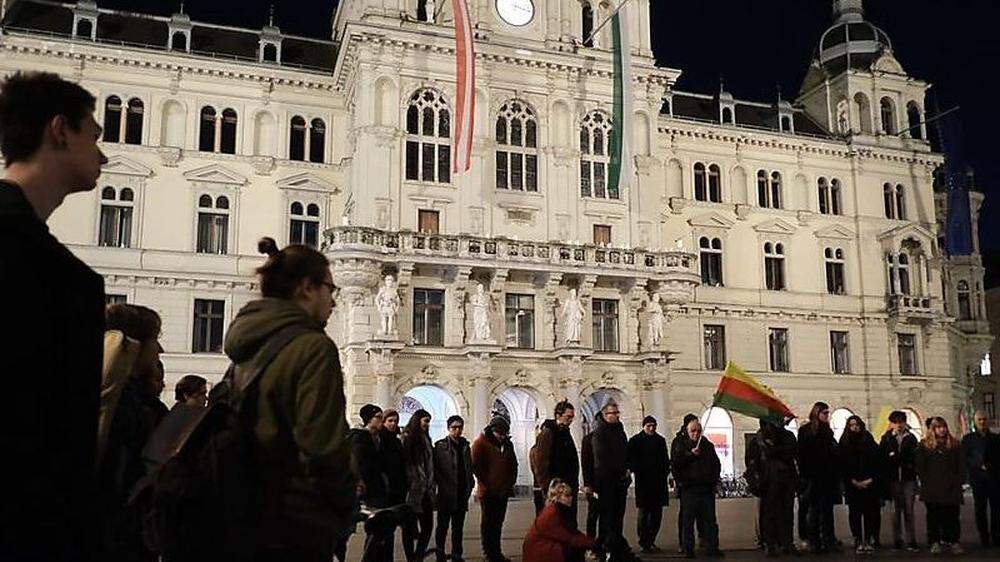 Das war die Spontan-Demo am Freitag vor dem Grazer Rathaus