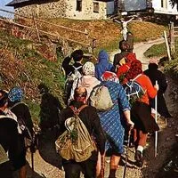 Vierbergelauf in den 1970er-Jahren. Aus dem Buch 1973 erschienenen Buch "Vierbergelauf – Gegenwart und Geschichte eines Kärntner Brauchs"