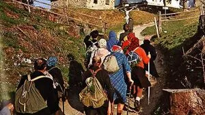 Vierbergelauf in den 1970er-Jahren. Aus dem Buch 1973 erschienenen Buch "Vierbergelauf – Gegenwart und Geschichte eines Kärntner Brauchs"