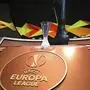 The Europa League trophy is put on display before the UEFA Europa League group stage draw at the Grimaldi Forum, in Monaco, Friday, Aug. 30, 2019. (AP Photo/Daniel Cole)