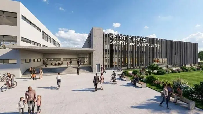 Die Sporthalle und die Mittelschule in Bärnbach werden umfassend saniert und zum „KR. Otto Kresch Sport- und Eventcenter“