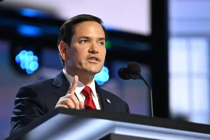 (FILES) Florida Senator Marco Rubio (R-FL) speaks during the second day of the 2024 Republican National Convention at the Fiserv Forum in Milwaukee, Wisconsin, July 16, 2024. President-elect Trump is expected to name Rubio as secretary of state, The New York Times reported late on November 11, 2024. It quoted three people as saying that the decision is not final, but that Trump appears to have settled on Rubio, a loyalist whom Trump passed over as his vice presidential running mate. (Photo by Jim WATSON / AFP)