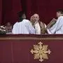 Pope Francis delivers the Urbi et Orbi (Latin for 'to the city and to the world' ) Christmas' day blessing from the main balcony of St. Peter's Basilica at the Vatican, Monday Dec. 25, 2023. (AP Photo/Gregorio Borgia)