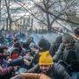 Die griechische Grenzpolizei setzte Tränengas und Blendgranaten gegen die Flüchtlinge ein 