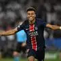 Paris Saint-Germain's French midfielder #14 Desire Doue celebrates after scoring PSG's third goal during the UEFA Champions League final football match between Paris Saint-Germain (PSG) and Inter Milan in Munich, southern Germany, on May 31, 2025. (Photo by INA FASSBENDER / AFP)