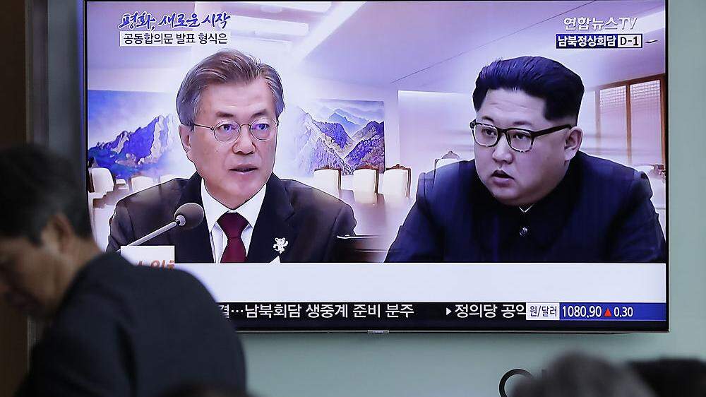 Südkoreas Präsident Moon und Kim Jong-Un treffen zusammen