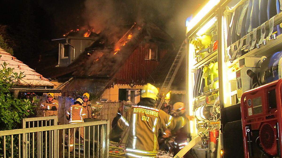 Brand eines Hauses in der Rudolfstraße