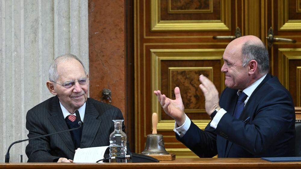 Wolfgang Schäuble und Wolfgang Sobotka beim gestrigen Festakt