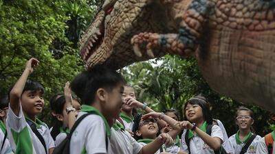 Schüler aus Singapur beim Zoo-Besuch