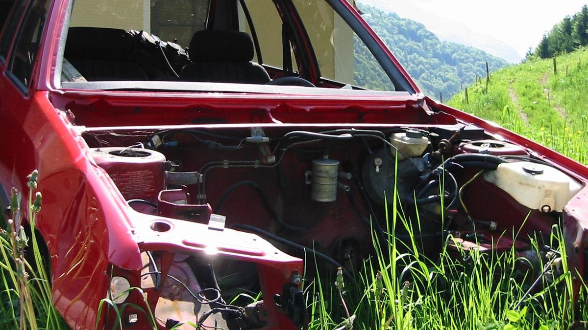 Auto- und Traktorenwracks lagerte der Angeklagte auf der Wiese (Symbolfoto)