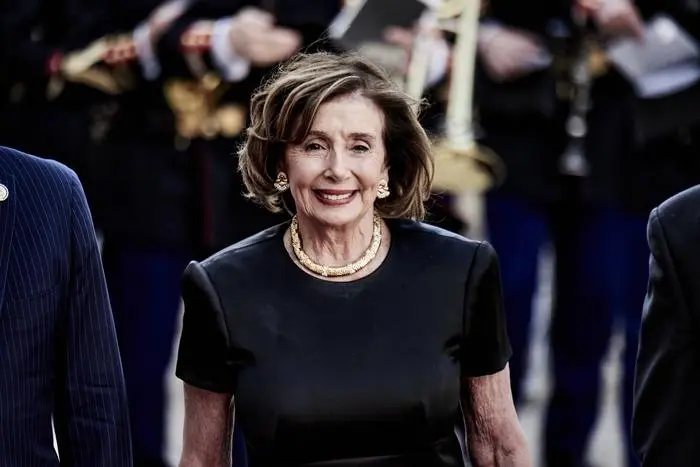 - State visit of US President Joe Biden in France - 08/06/2024 - France / Paris - Former Speaker of the US House of Representatives Nancy Pelosi during a state dinner at the Elysee Palace, in Paris, on June 8, 2024, as part of a state visit of US President Joe Biden. PUBLICATIONxNOTxINxFRAxRUS AntoninxBuratx/xLexPictorium LePictorium_0292613