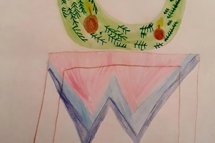 Verena Schriebl (8) aus Frauental hat den Adventkranz und ihre Katze Mila gezeichnet. Bald darf Verena alle Kerzen anzünden!