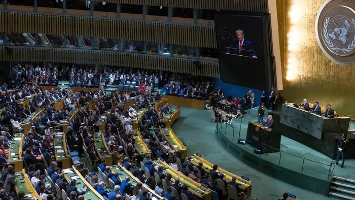 Donald Trump bei seiner Rede vor der UN-Generalversammlung in New York