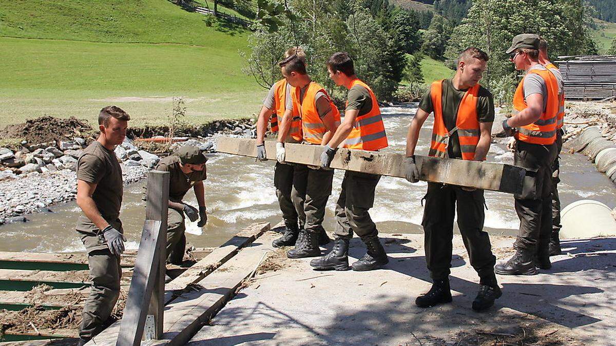 Villacher Pioniere beim Einsatz im Sölktal